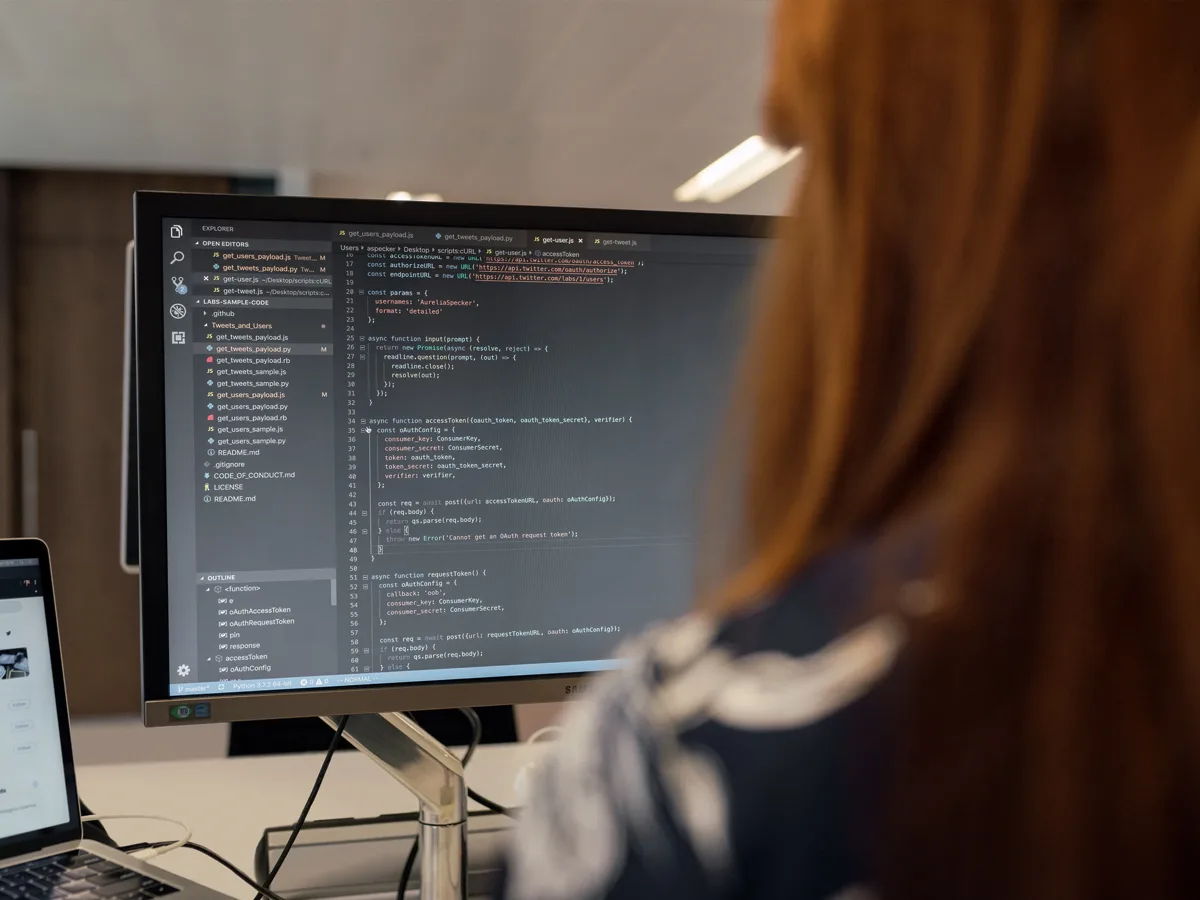 screen with IDE with code