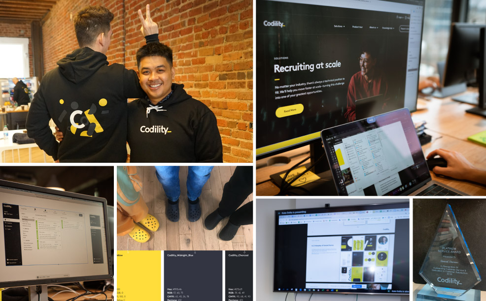 Codility shows customers how to build remote teams. Collage of images from Codility