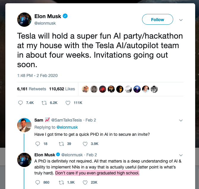 Elon musk tweet screenshot