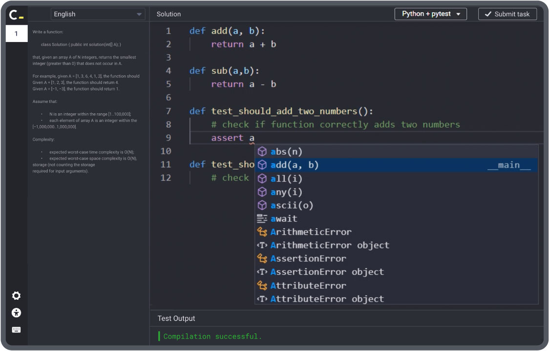 Codecheck IDE screenshot