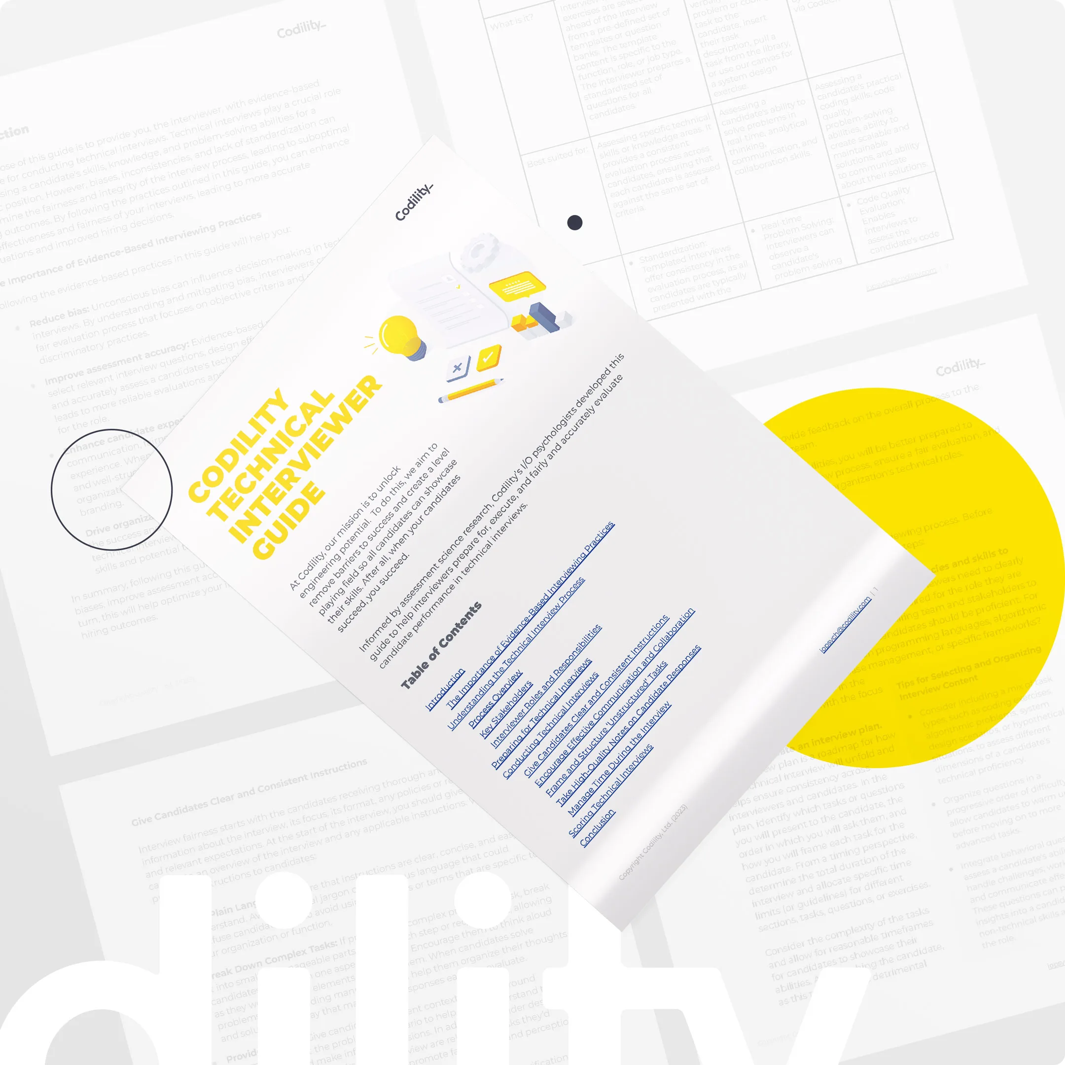 paper with cover and title of technical interview guide