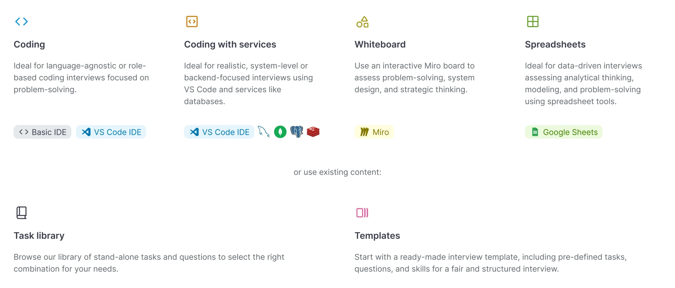Interview product screenshot