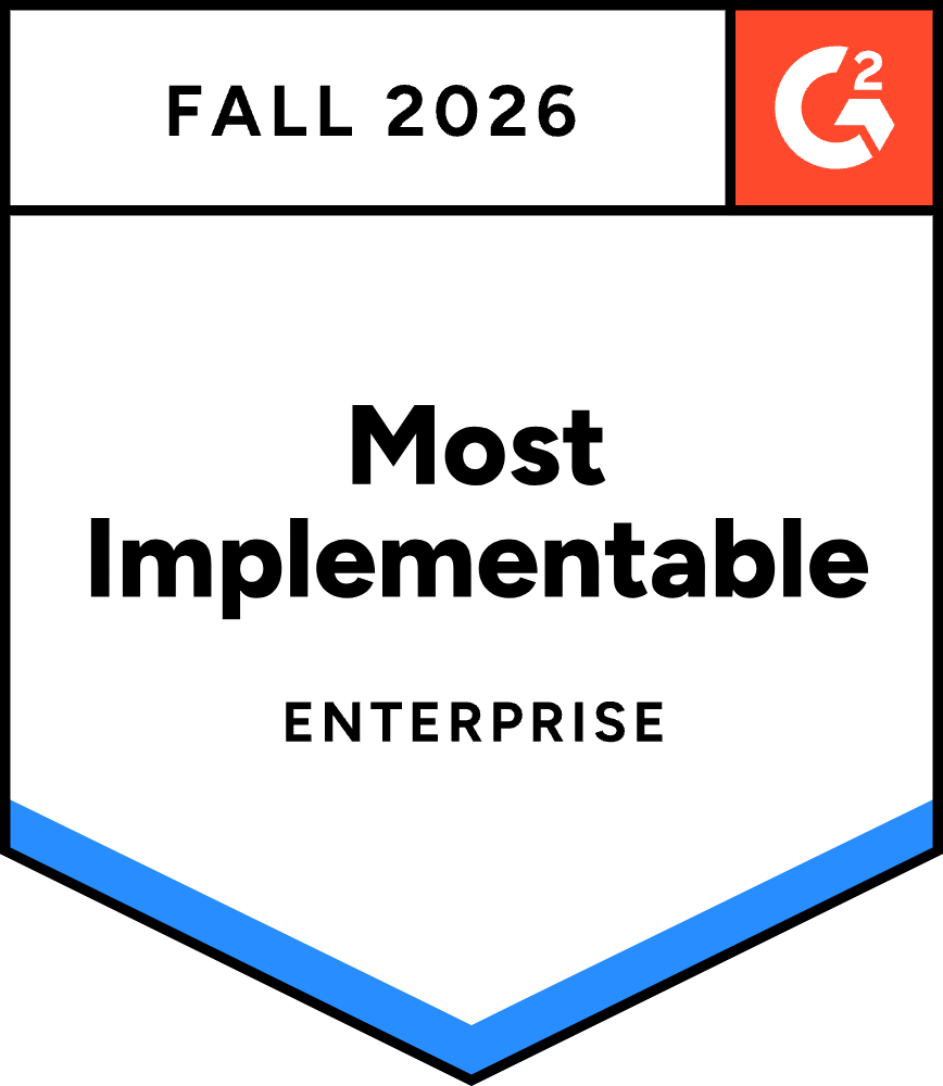 G2 Most Implementable, Enterprise, Fall 2026